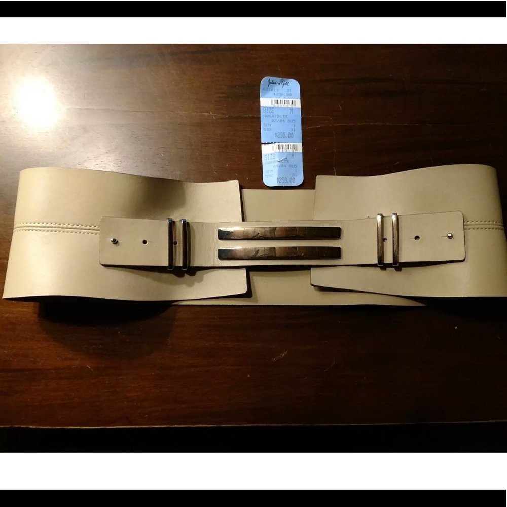 Women’s leather cinch belt Julian Gold L